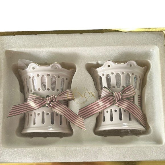 New In Box Lenox Great Giftables Pierced Votives Set Of 2 - Picture 5 of 6